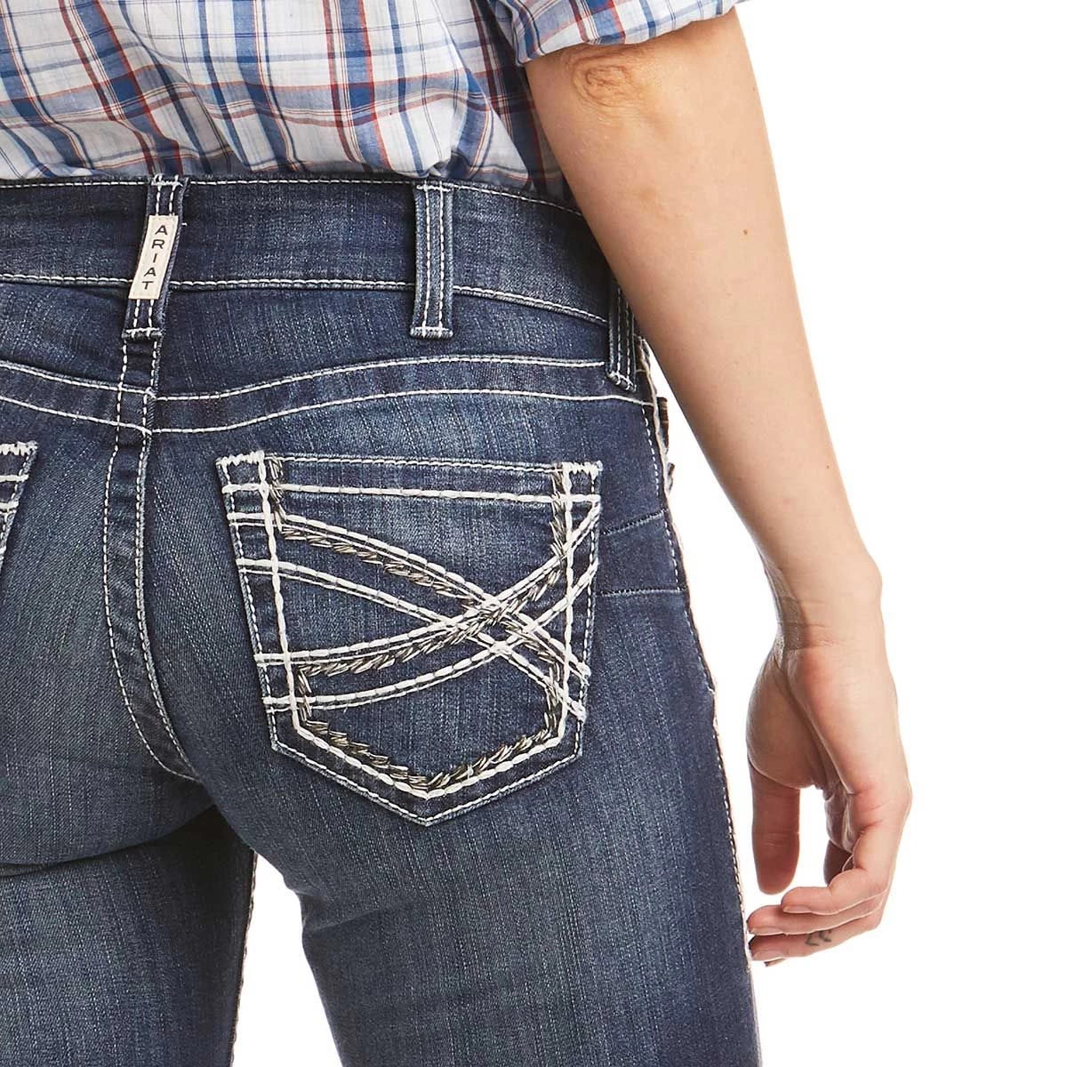 Ariat REAL Mid Rise Stretch Entwined Boot Cut Womens Riding Jean 6 Ariat REAL Mid Rise Stretch Entwined Boot Cut Womens Riding Jean - Image 4