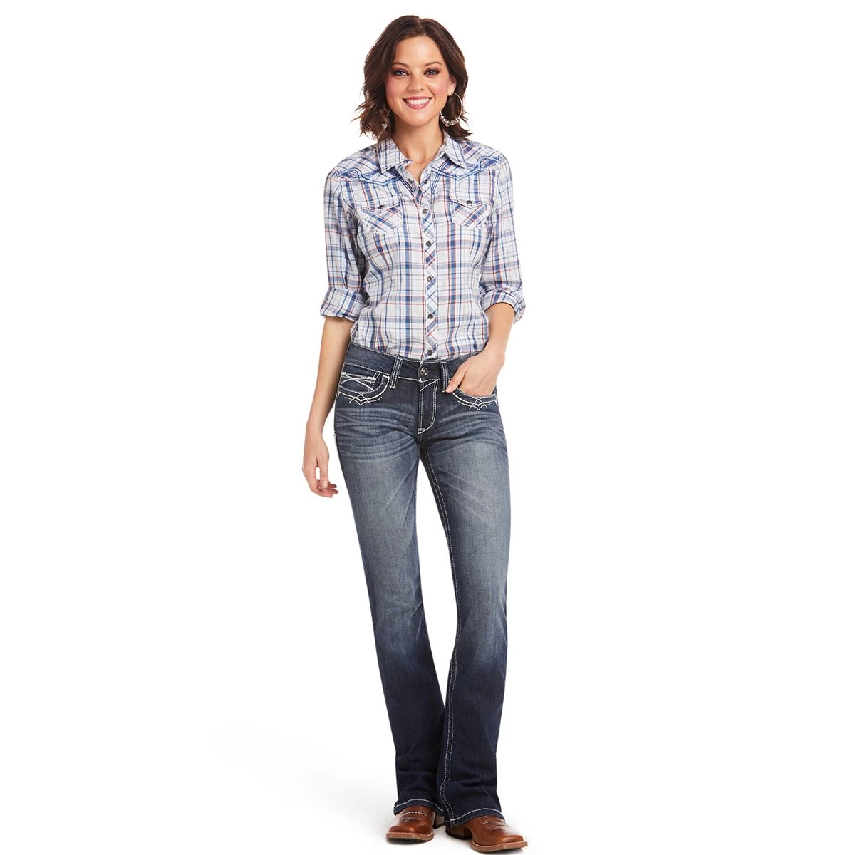 Ariat REAL Mid Rise Stretch Entwined Boot Cut Womens Riding Jean 3 Ariat REAL Mid Rise Stretch Entwined Boot Cut Womens Riding Jean