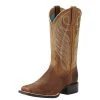 Ariat Round Up Square Toe Powder Brown Ladies Western Boot