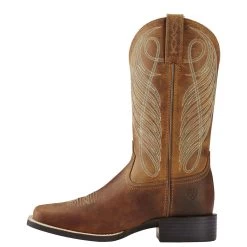 Ariat Round Up Square Toe Powder Brown Ladies Western Boot -Horse Care 10018528 c1109 alt1 u28eg01ii6selxnn