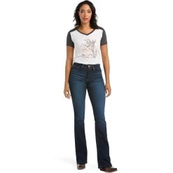 Ariat REAL High Rise Ballary Boot Cut Ladies Jean -Horse Care 10036813 c1131 alt5 xkro2fj5dcuom3hv