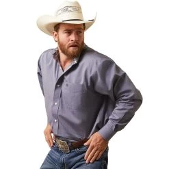 Ariat Solid Pinpoint Oxford Classic Fit Mens Western Shirt -Horse Care 10043583 c1125 alt4 w75jnmf8lbb9aqpv