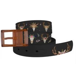 C4 Cow Skulls Ladies Belt With Khaki Buckle