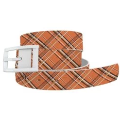 C4 Fall Plaid Ladies Belt With White Buckle