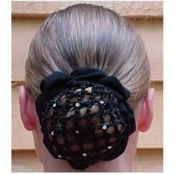 Hair Net Scrunchie With Rhinestones
