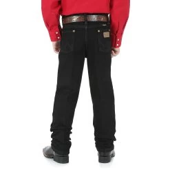 Wrangler Original Cowboy Cut Black Boys Jeans -Horse Care 13mwbbk c1105 alt2 f9bdylc5d88i7w3v