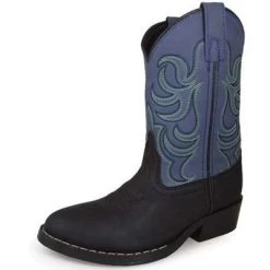 Monterey Black And Blue Kids Western Boot