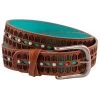 Catchfly Leather Laced Edge And Turquoise Accent Ladies Belt -Horse Care 2129be15 1