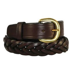 Plain Braided Leather Unisex Belt