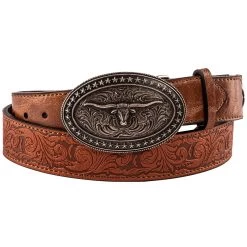 Arena Ace Tooled Leather Boys Belt