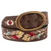 Catchfly Feather Aztec Embroidered Girls Belt