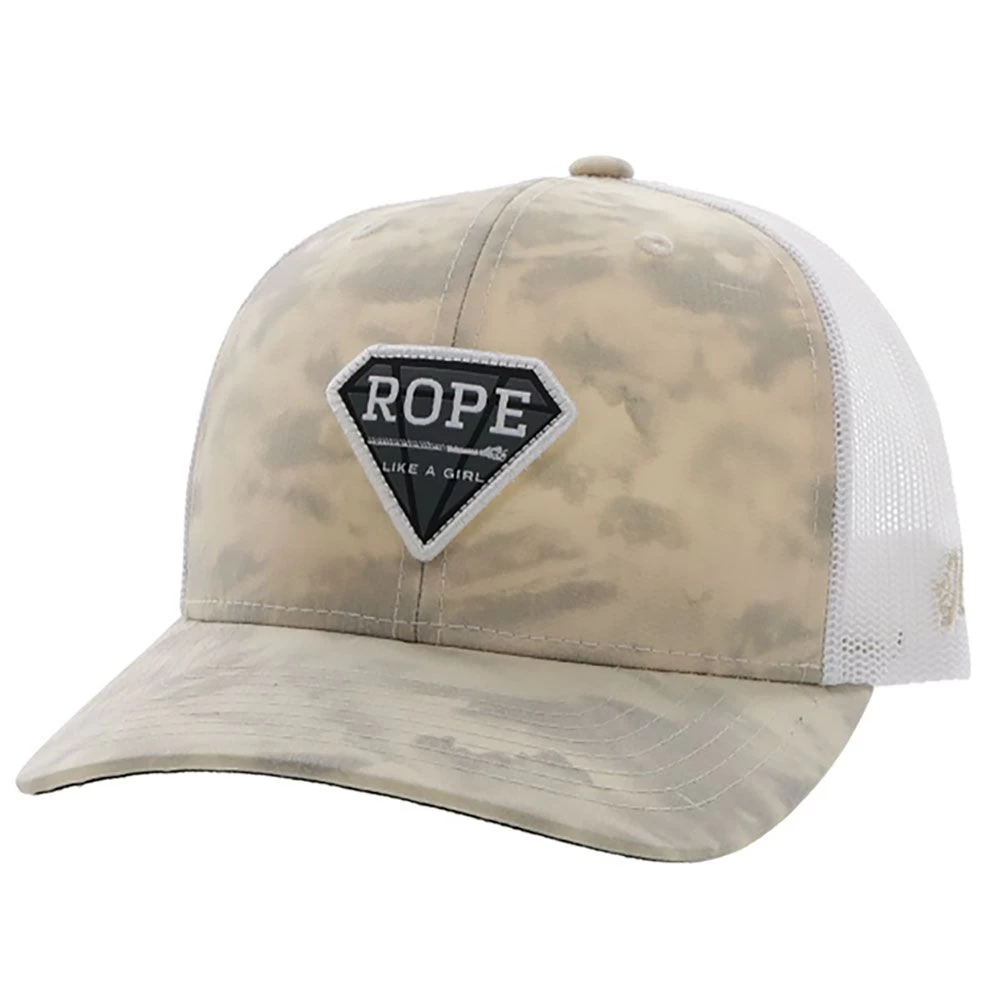 Hooey Rope Like A Girl Trucker Baseball Cap - Cream 3 Hooey Rope Like A Girl Trucker Baseball Cap - Cream