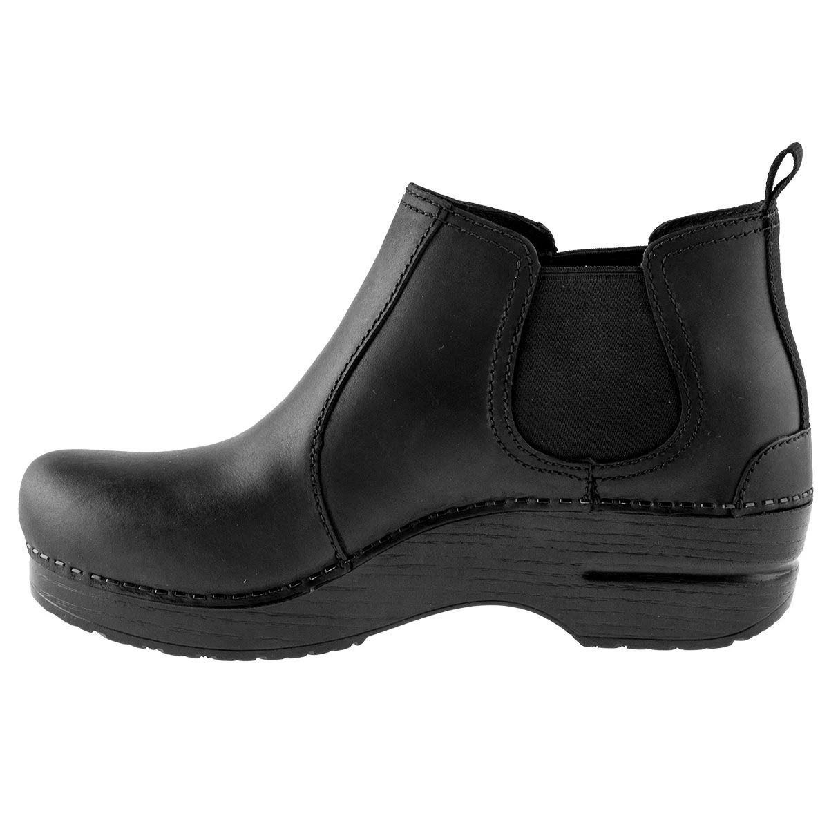 Dansko Frankie Black Oiled Jodpur Style Stapled Ladies Clog 5 Dansko Frankie Black Oiled Jodpur Style Stapled Ladies Clog - Image 3