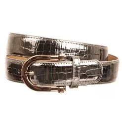 Ovation Rose Gold Buckle Metallic Ladies Belt
