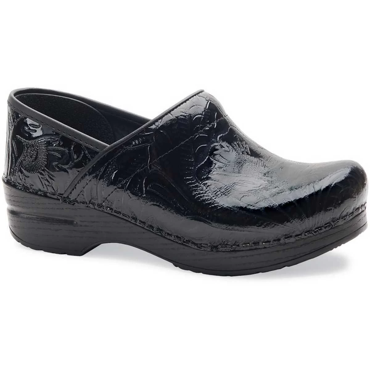 Dansko Professional Stapled Ladies Clog Black Tooled 4 Dansko Professional Stapled Ladies Clog Black Tooled - Image 2