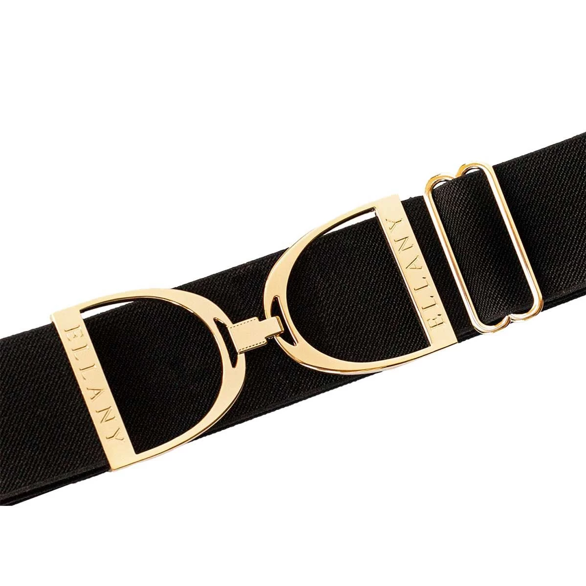 Ellany Black Gold Stirrup Elastic Ladies Belt 3 Ellany Black Gold Stirrup Elastic Ladies Belt