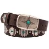 Hooey Aztec Embroidery Leather Ladies Belt