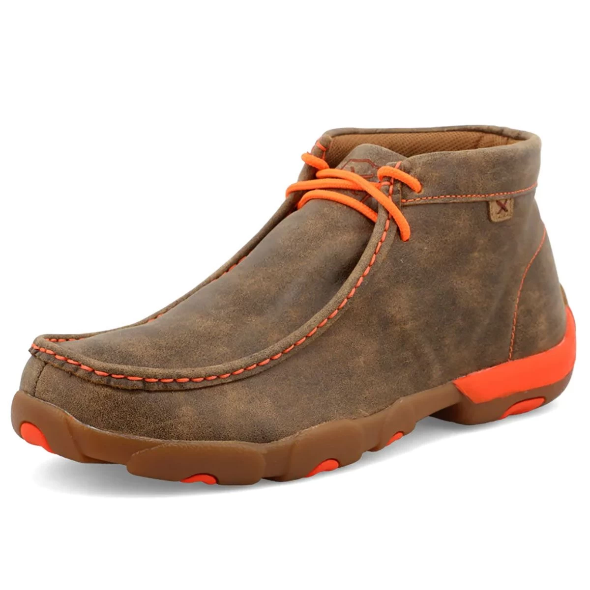 Twisted X Chukka Mens Driving Moc - Bomber Neon Orange 3 Twisted X Chukka Mens Driving Moc - Bomber Neon Orange