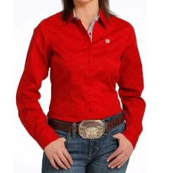 Cinch Red Paisley Ladies Western Shirt -Horse Care msw9165035 c1158 alt4 4jfa8ckdurorqemi