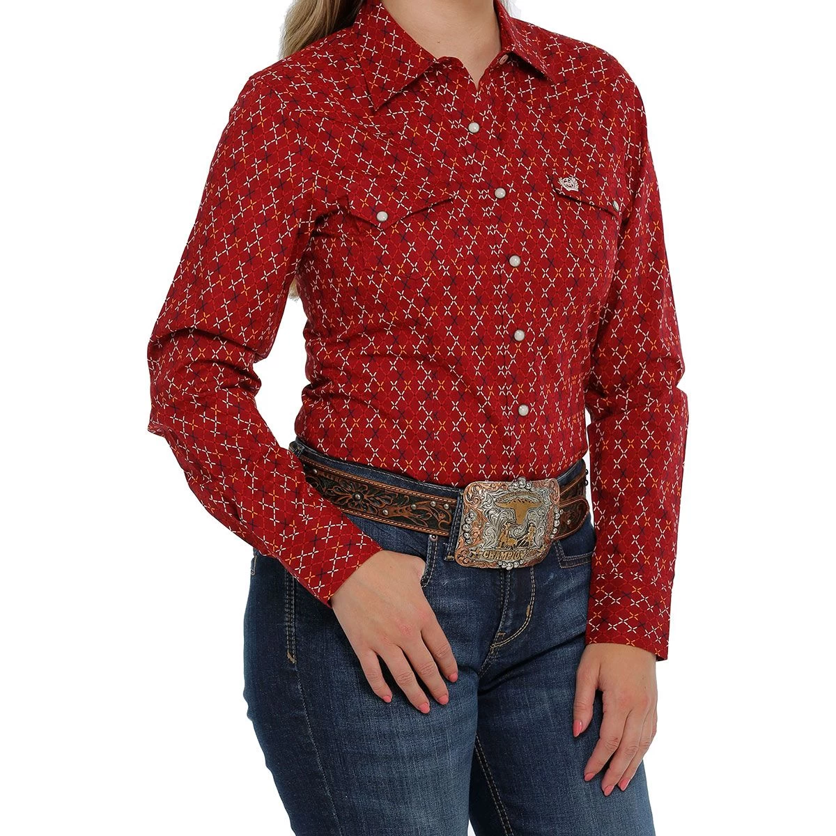 Cinch Cross Pattern Ladies Western Shirt 3 Cinch Cross Pattern Ladies Western Shirt