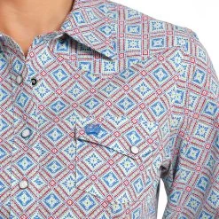 Cinch Blue Squares Ladies Western Shirt -Horse Care msw9201042 c1137 alt2 qyob6kz9gfa1c9s6