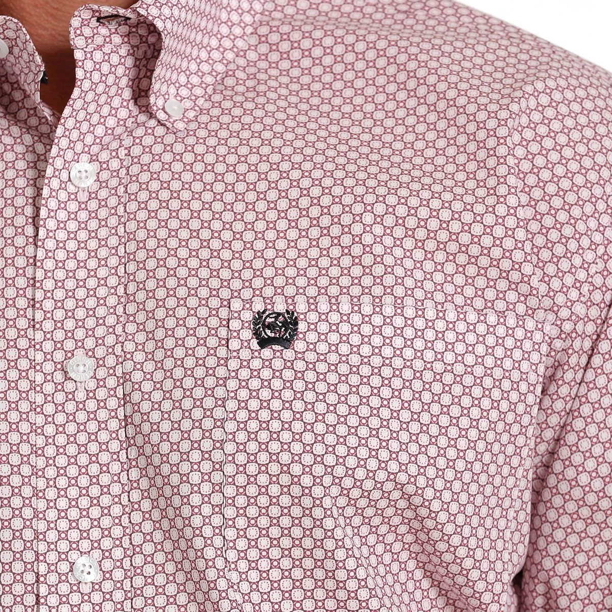 Cinch Pink Check Mens Western Shirt 5 Cinch Pink Check Mens Western Shirt - Image 3
