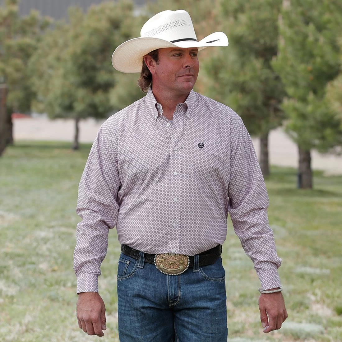 Cinch Pink Check Mens Western Shirt 3 Cinch Pink Check Mens Western Shirt