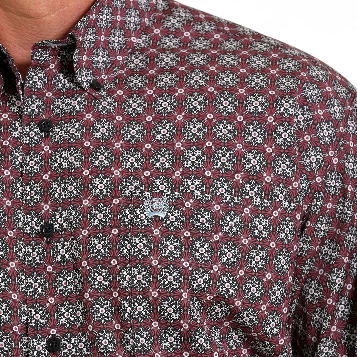 Cinch Burgundy Plaid Mens Western Shirt 5 Cinch Burgundy Plaid Mens Western Shirt - Image 3