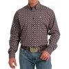Cinch Burgundy Plaid Mens Western Shirt