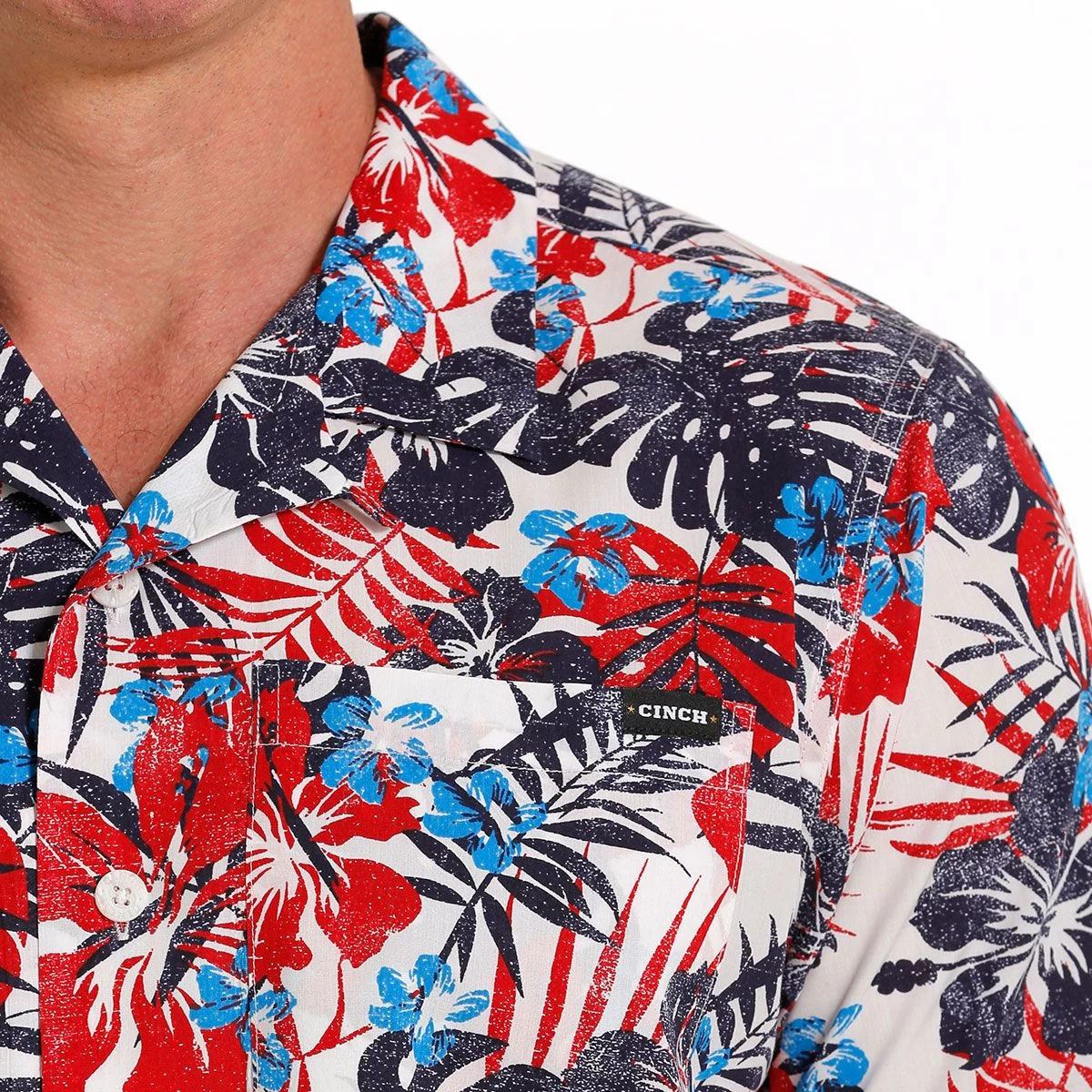 Cinch Patriotic Hawaiian Short Sleeve Button Down Mens Shirt 6 Cinch Patriotic Hawaiian Short Sleeve Button Down Mens Shirt - Image 4