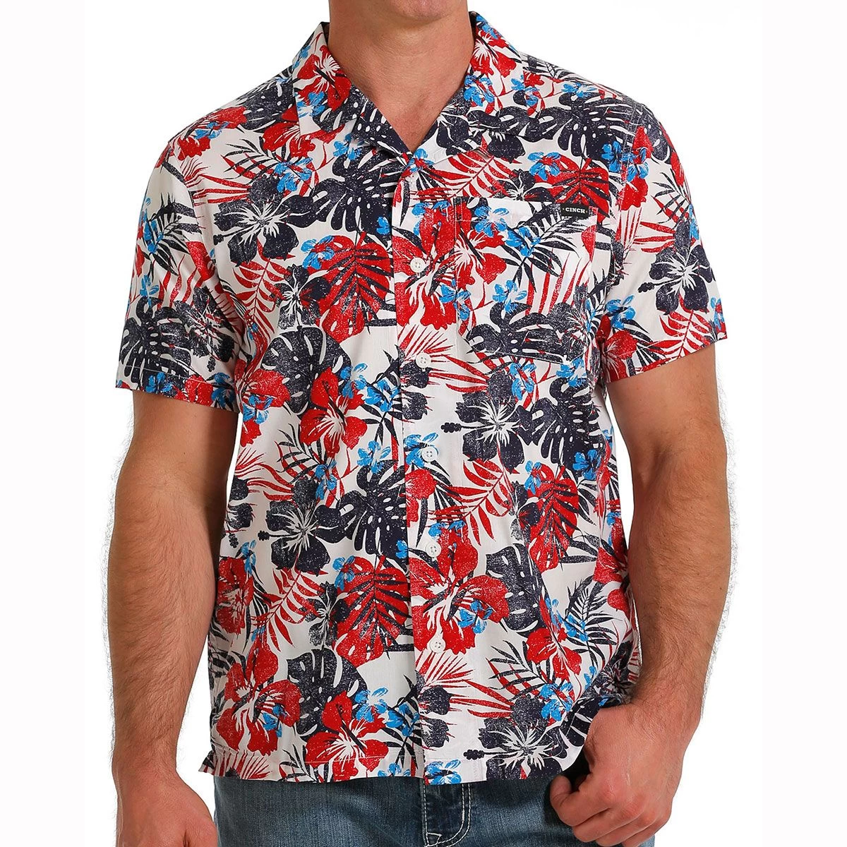 Cinch Patriotic Hawaiian Short Sleeve Button Down Mens Shirt 7 Cinch Patriotic Hawaiian Short Sleeve Button Down Mens Shirt - Image 5