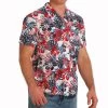 Cinch Patriotic Hawaiian Short Sleeve Button Down Mens Shirt -Horse Care mtw1401031 c1172 lpkvadh6alcrwwo4