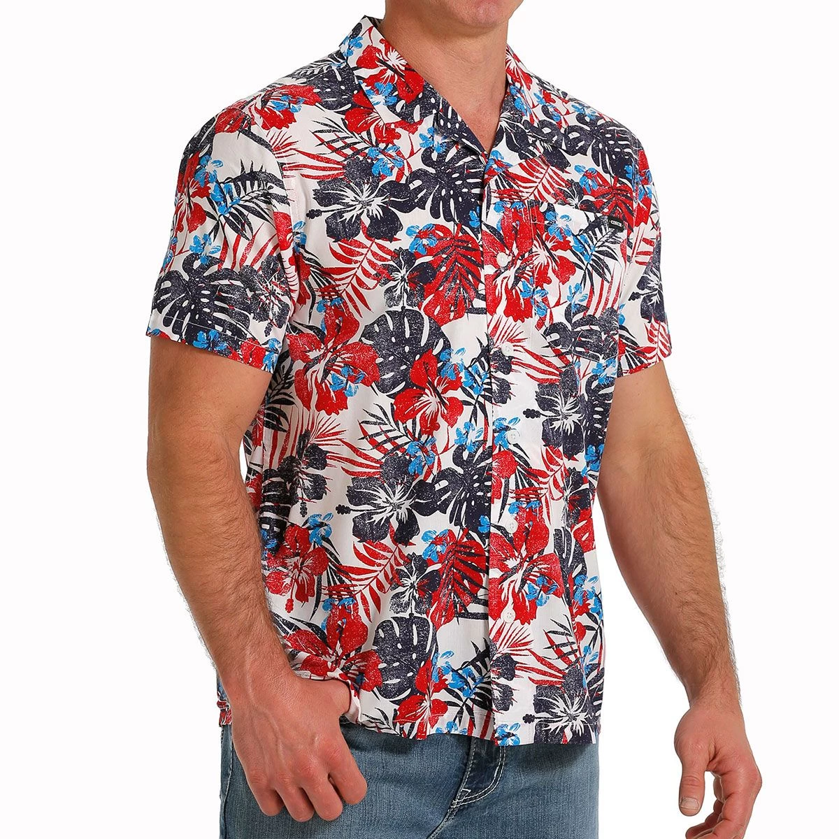 Cinch Patriotic Hawaiian Short Sleeve Button Down Mens Shirt 3 Cinch Patriotic Hawaiian Short Sleeve Button Down Mens Shirt