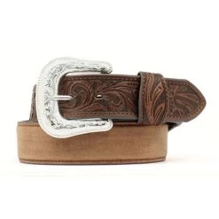 Nocona Saddle Tooled End Mens Belt