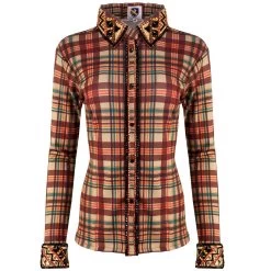 Marlow Rust Plaid Ladies Western Show Shirt