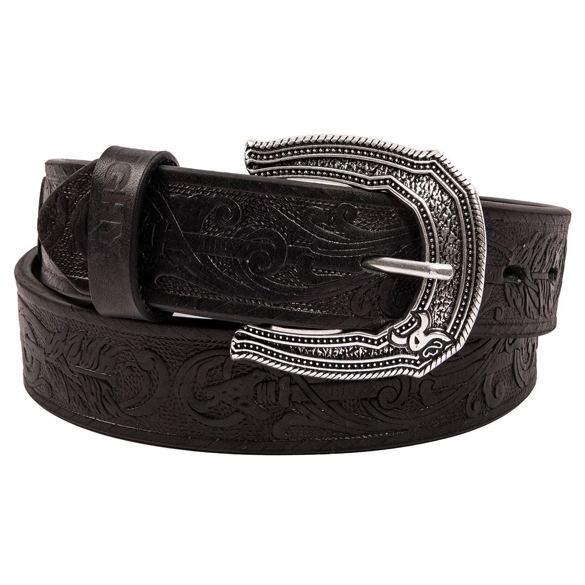 Hooey Roughy Black Arrow And Filigree Embossed Mens Belt 3 Hooey Roughy Black Arrow And Filigree Embossed Mens Belt