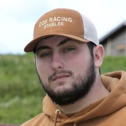Trucker Hat Tan With Custom Name Embroidery